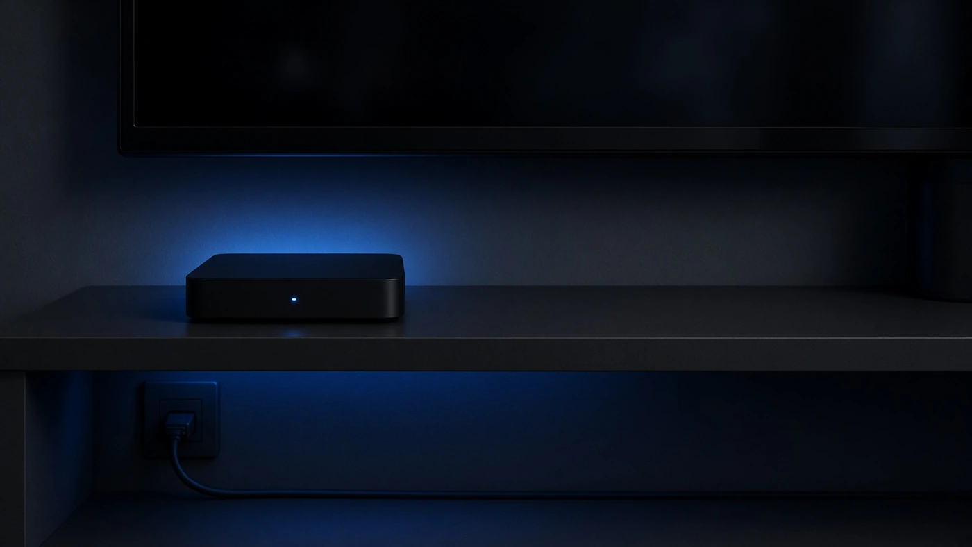 Box unter dem Fernseher